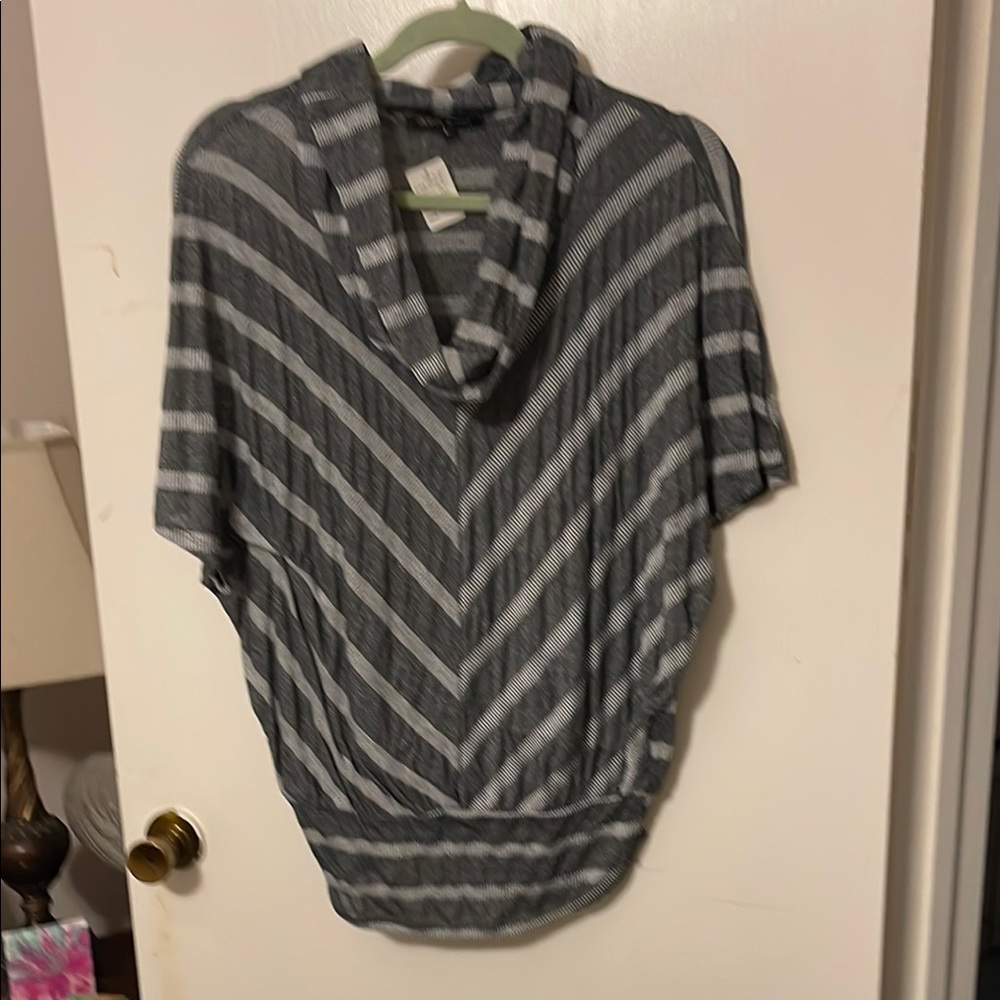 Black and Gray Dolman Sleeve Boxy Sweatshirt